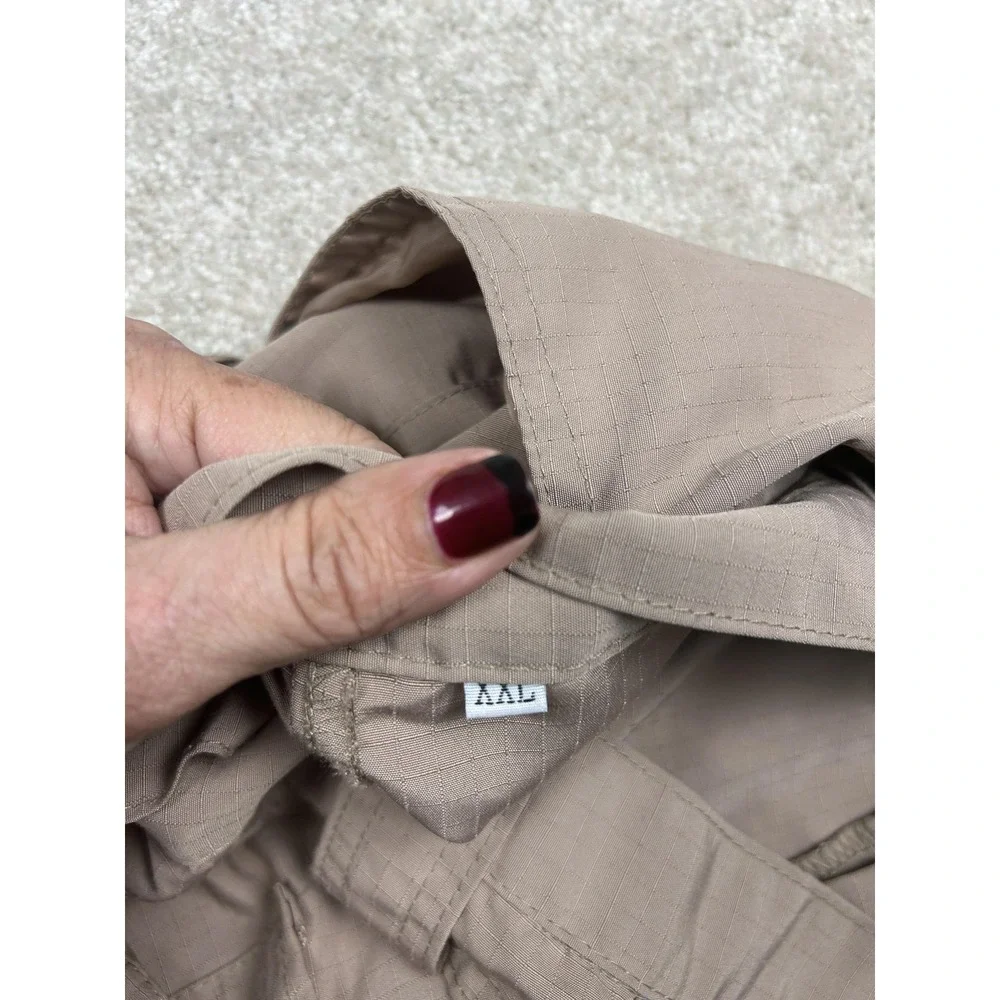 Beige Cargo Pants‎ Mens 36x32 Nylon Elastic Waist Lightweight Pockets Casual
